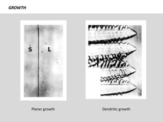 GROWTH
Planar growth Dendritic growth
 