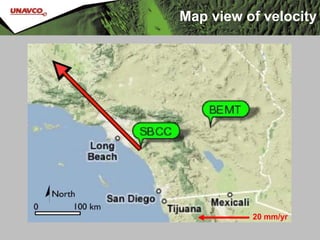 Map view of velocity
20 mm/yr
 