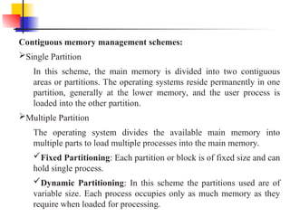 Comprehensive Overview of Memory Management in Operating Systems | PPT