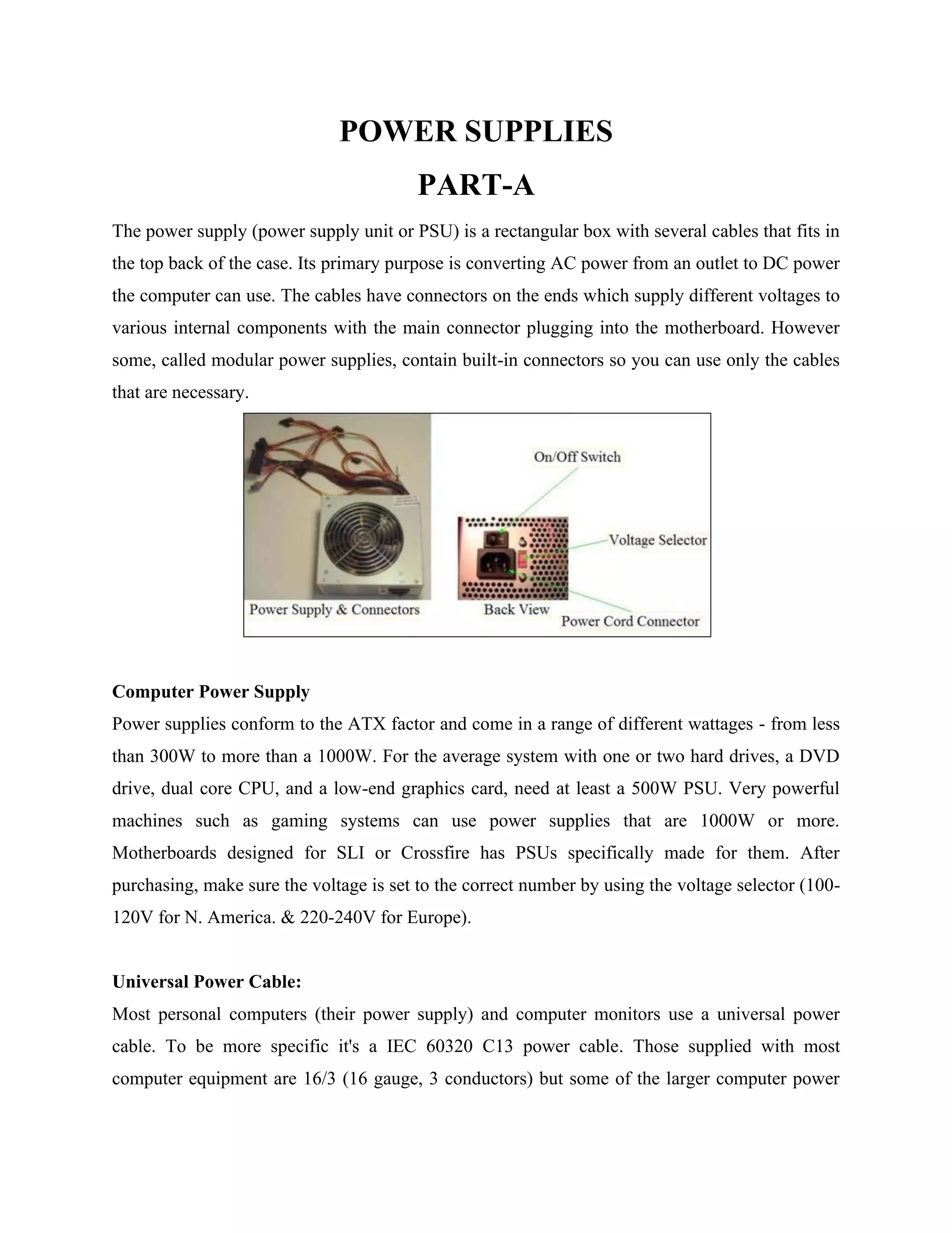 Unit 3- power supplies | PDF