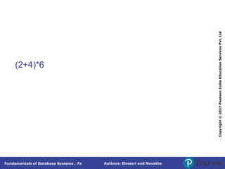 Authors: Elmasri and Navathe
Fundamentals of Database Systems , 7e
Copyright
©
2017
Pearson
India
Education
Services
Pvt.
Ltd
(2+4)*6
 