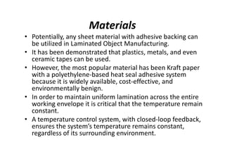 Solid Ground Curing, FDM, LOM process & it applications | PDF