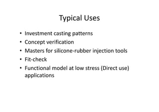 Solid Ground Curing, FDM, LOM process & it applications | PDF