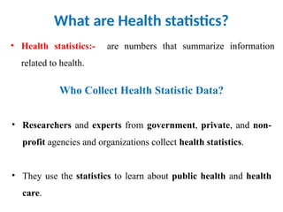 Health Statistics Course Unit-3 Applied Statistics important part of data analysis for ...