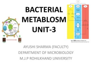 BACTERIAL
METABLOSM
UNIT-3
AYUSHI SHARMA (FACULTY)
DEPARTMENT OF MICROBIOLOGY
M.J.P ROHILKHAND UNIVERSITY
 