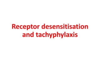 Receptor desensitisation
and tachyphylaxis
 
