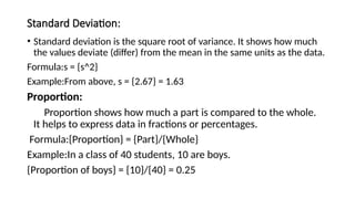 Standard Deviation Using Proportion UNIT - 3 Data Exploration Visualization.pptx