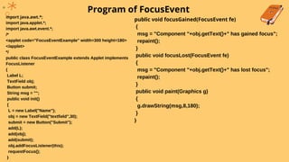 Java Requestfocus Unit-3 event handling | PDF