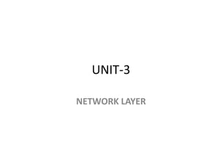 UNIT-3
NETWORK LAYER
 