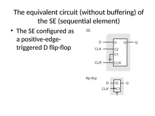 The equivalent circuit (without buffering) of
the SE (sequential element)
• The SE configured as
a positive-edge-
triggered D flip-flop
 
