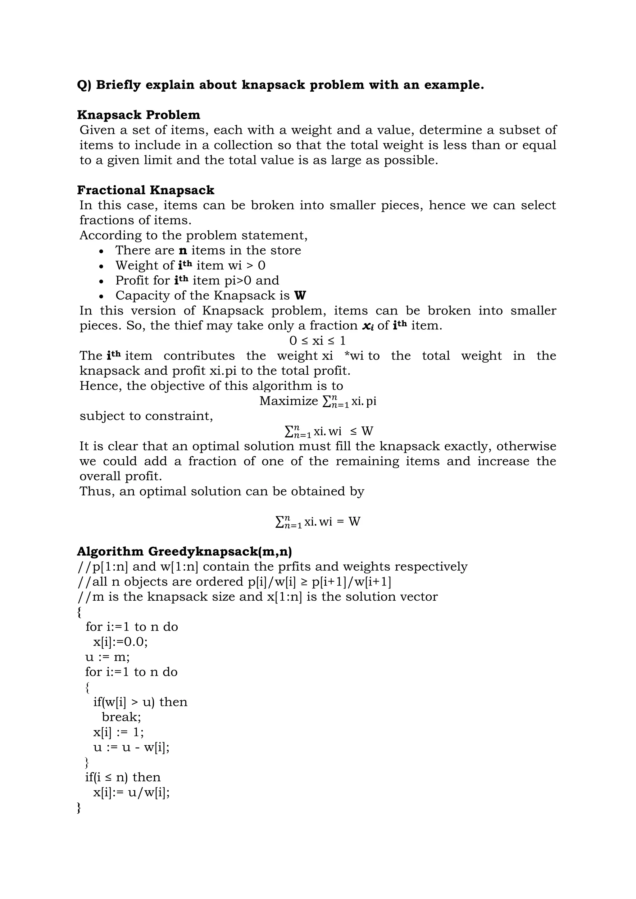 Unit-3 greedy method, Prim's algorithm, Kruskal's algorithm.pdf