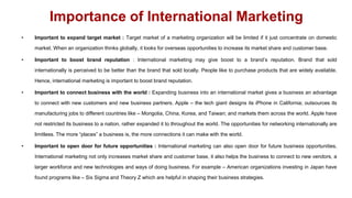 KMB -302: Unit- 3 Lecture -1 (International Marketing:  Nature and Significance)