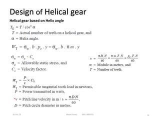 Helical Engine Design Spur gear and helical gear machine design | PDF