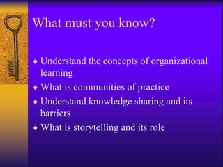 Unit-3 Organization learning knowledge management | PPT
