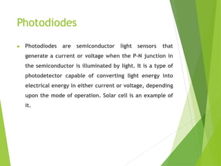 OPTICAL TRANSDUCER-Photodiode-biosensors and transducers | PDF