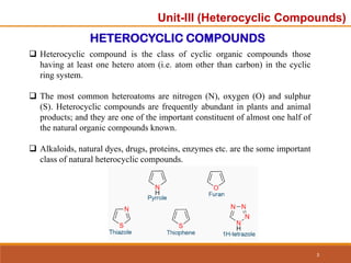 Unit-3 ppt.pdf organic chemistry unit 3 heterocyclic | PDF