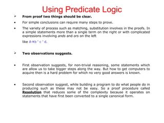 predicate logic in artificial intelligence for knowledge representation ...