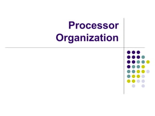 Processor
Organization
 