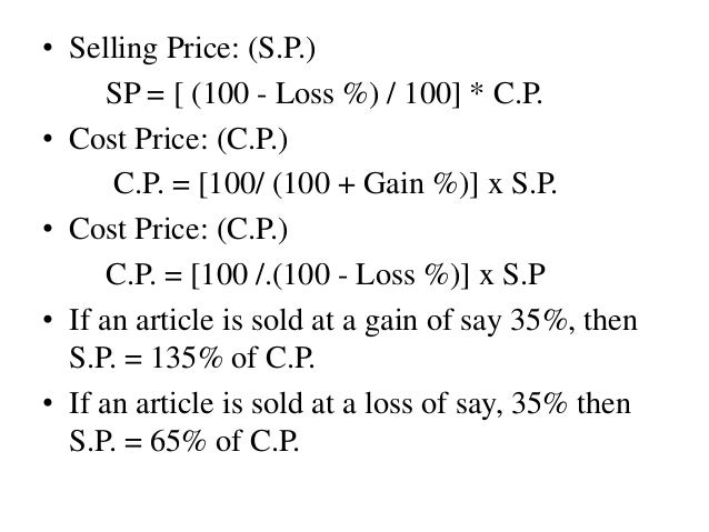 unit 3 ratio proportion profit and loss how to find profit or loss