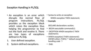 Comprehensive Guide to PL/SQL Error and Exception Handling with ...
