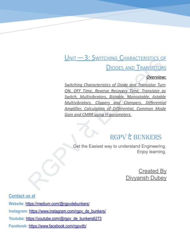 Unit 3 Switching Characteristics of Diodes and Transistors.pdf