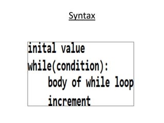 Looping Statements and Control Statements in Python | PPT