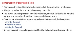 A binary tree is a hierarchical data structure where each node has at ...