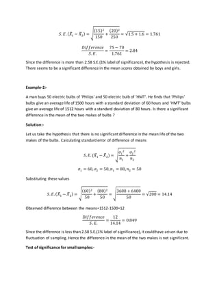 Significant Difference Questions Unit 4 Tests of Significance | DOCX