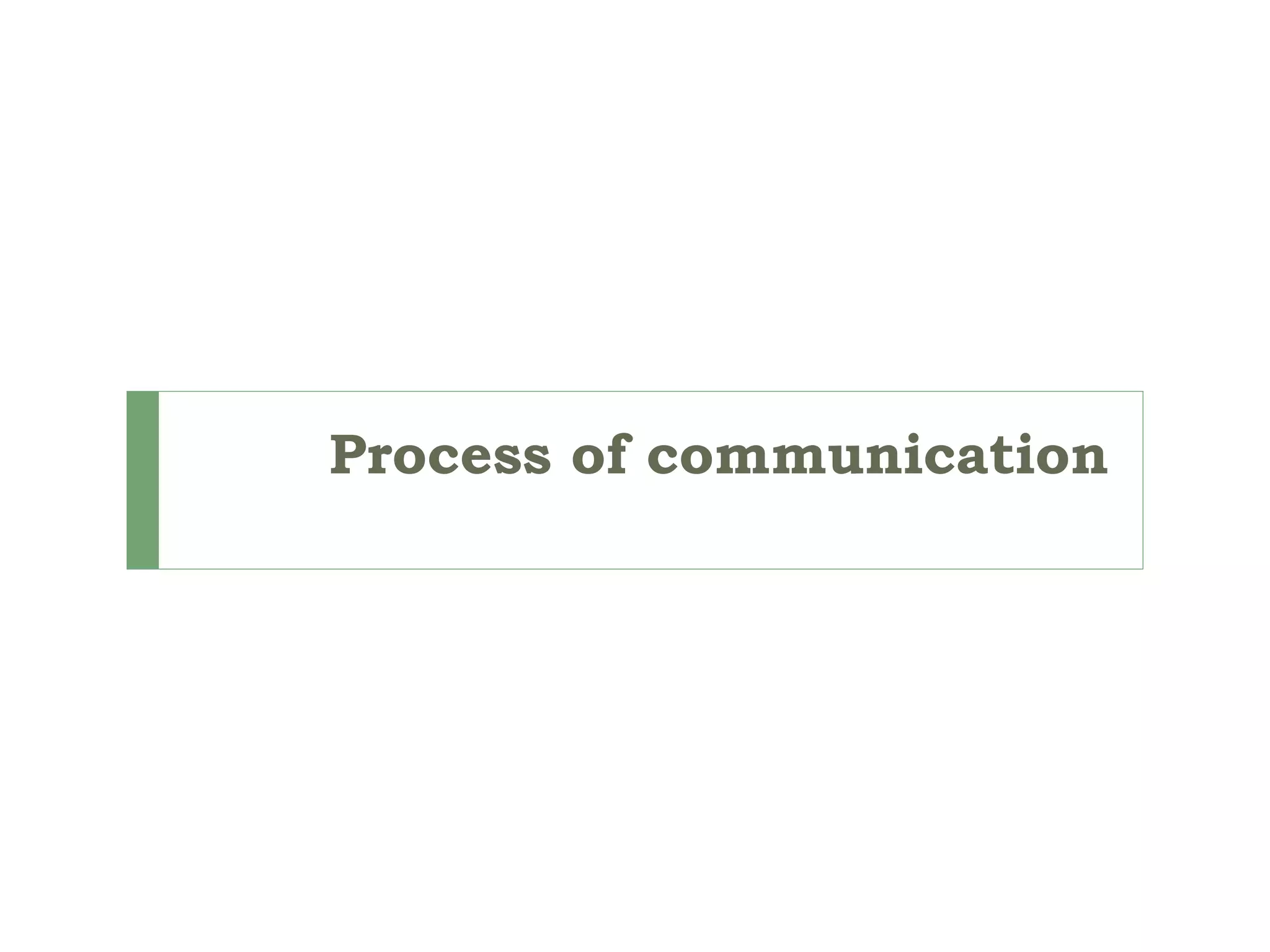 Process of communication
 