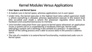 kernel drivers vs. userspace drivers: a guide for... Device Drivers and Running Modules | PPTX