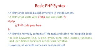 WD - Unit - 4 - PHP Basics | PDF