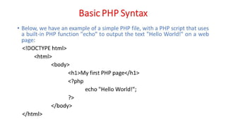 WD - Unit - 4 - PHP Basics | PDF