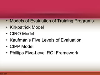 Training Evaluation | PPT