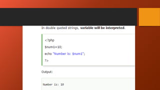 Working with Data and built-in functions of PHP | PPTX