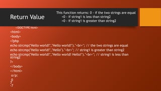 Working with Data and built-in functions of PHP | PPTX