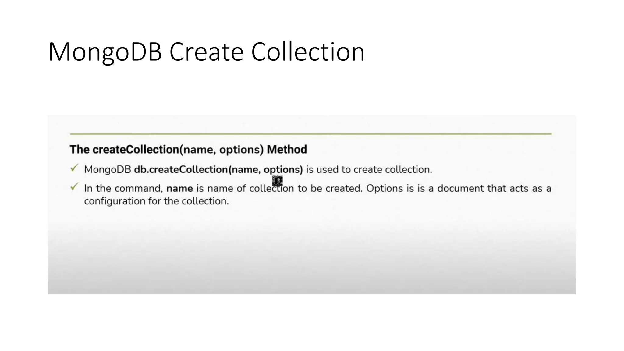 MongoDB Create Collection
 