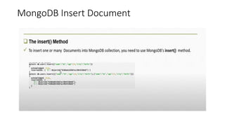 MongoDB Insert Document
 
