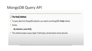 MongoDB Query API
 