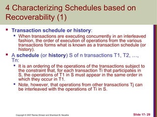 Database Management System Transaction Processing Unit 4 | PPT