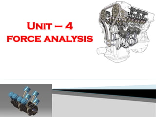 Machine Force Analysis theory of machines Unit - 4.pptx force analysis | PPTX