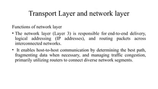 Comprehensive Overview of Network and Transport Layer Functions ...