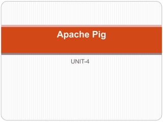 UNIT-4
Apache Pig
 