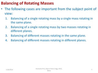 Balancing of rotating masses