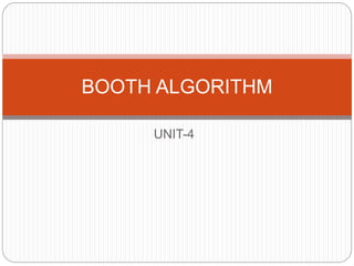 UNIT-4
BOOTH ALGORITHM
 