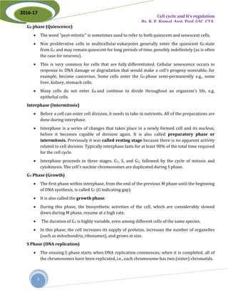 Unit 4-cell cycle and cell division | PDF