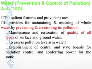 Water Protection 4 ENVIRONMENT PROTECTION ACTS | PPTX