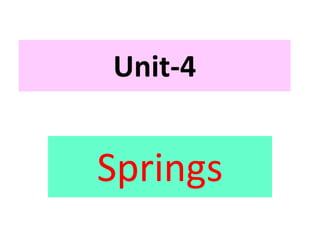 Unit-4
Springs
 