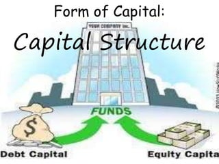 Form of Capital:
Capital Structure
 