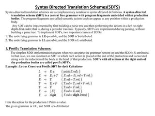 Compiler design selective dissemination of information syntax direct ...