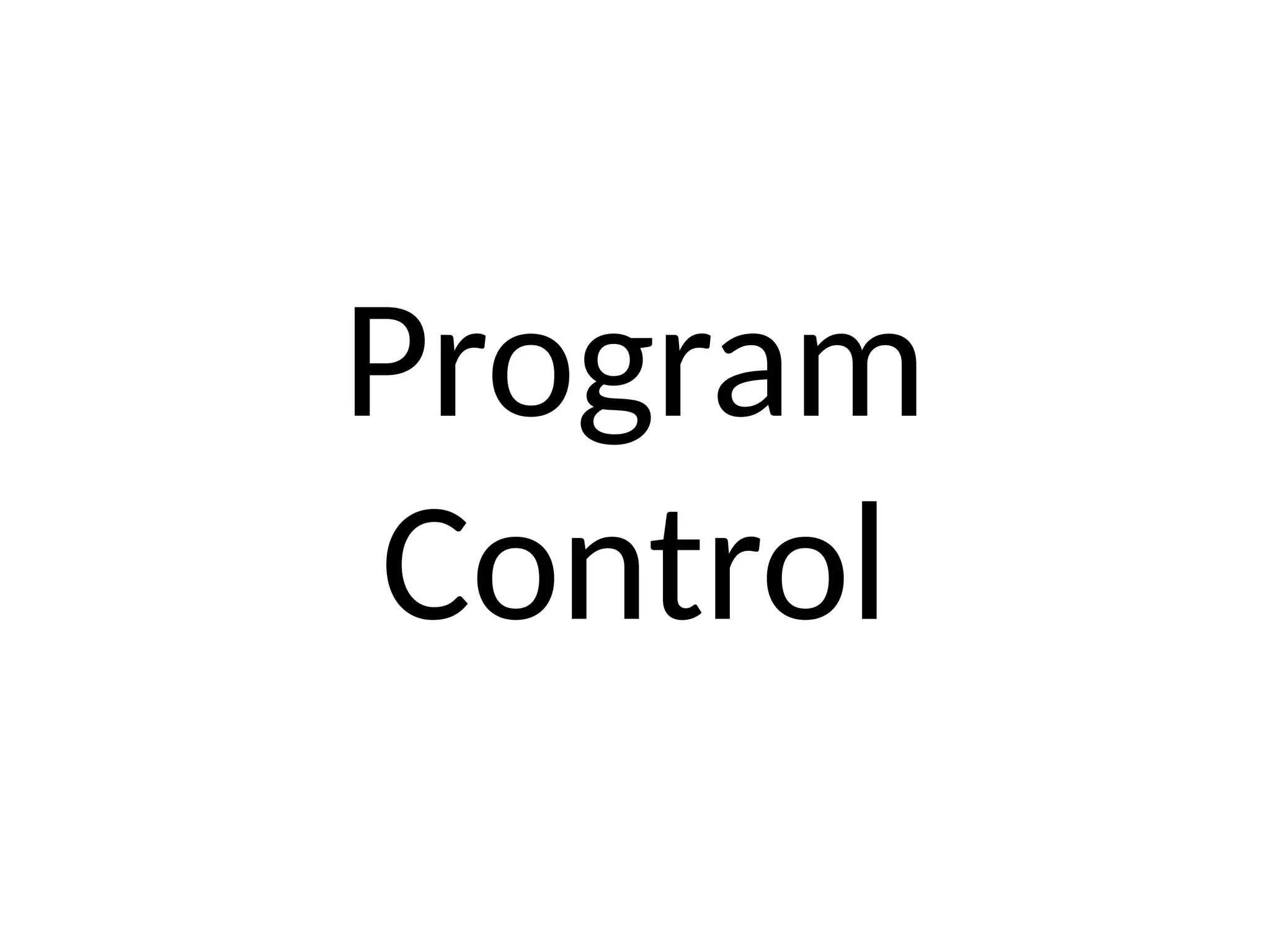 Program Control 